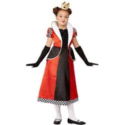   Kinder Kostuum -Kids tm 9 jaar- Queen Of Hearts Rood/Zwart
