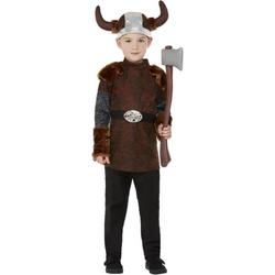   Kinder Kostuum -Kids tm 9 jaar- Viking Barbarian Bruin