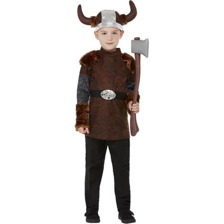 Smiffys Kinder Kostuum -Kids tm 9 jaar- Viking Barbarian Bruin