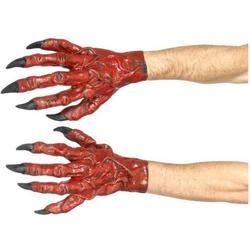   Kostuum Accessoire Devil Hands Latex Rood