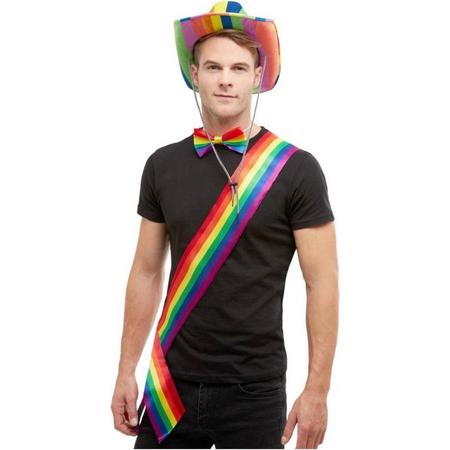 Smiffys Kostuum Accessoire Rainbow Sash Multicolours