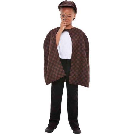 Smiffys Kostuum Accessoire Set Kids -Kids tm 12 jaar- Detective Bruin