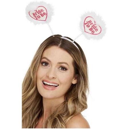 Smiffys Kostuum Haarband Bride To Be Boppers Wit/Roze