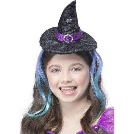 Smiffys Kostuum Haarband Kids Glitter Witch Zwart