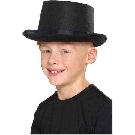 Smiffys Kostuum Hoed Kids Top Hat Zwart