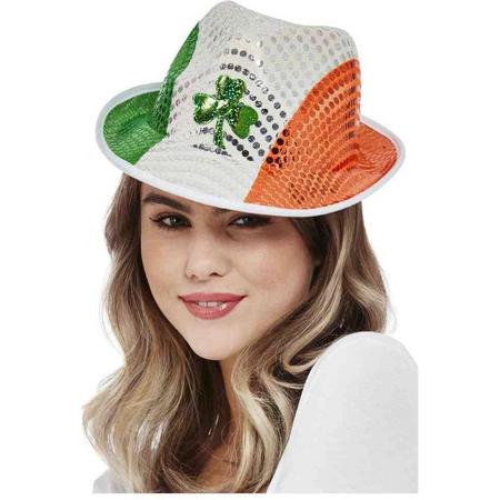 Smiffys Kostuum Hoed Paddys Day Irish Flag Sequin Trilby Multicolours