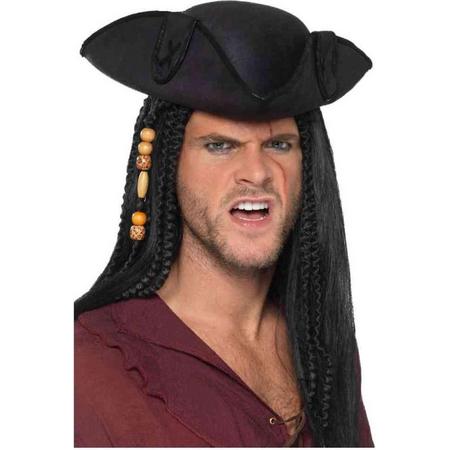 Smiffys Kostuum Hoed Tricorn Pirate Captain Zwart