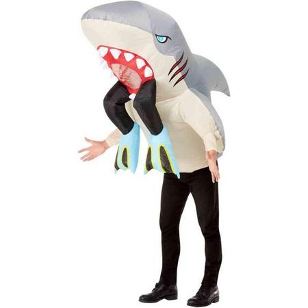 Smiffys Kostuum Inflatable Shark & Diver Grijs