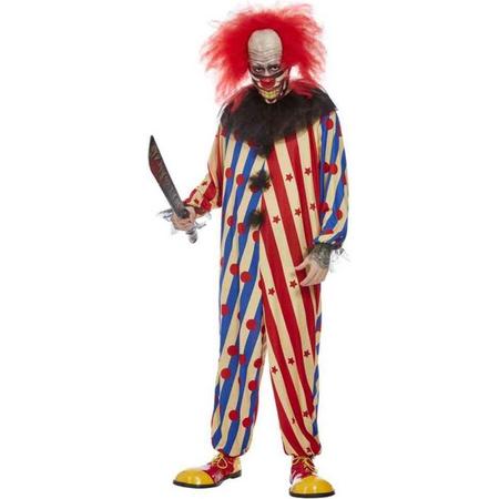 Smiffys Kostuum -L- Creepy Clown Rood/Blauw