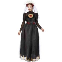   Kostuum -L- Deluxe Day Of The Dead Sacred Heart Bride Zwart