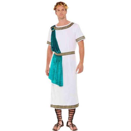 Smiffys Kostuum -L- Deluxe Roman Empire Emperor Toga Wit