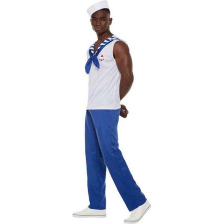 Smiffys Kostuum -L- High Seas Sailor Wit/Blauw