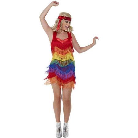Smiffys Kostuum -L- Rainbow Pride 20s Flapper Dress Regenboog