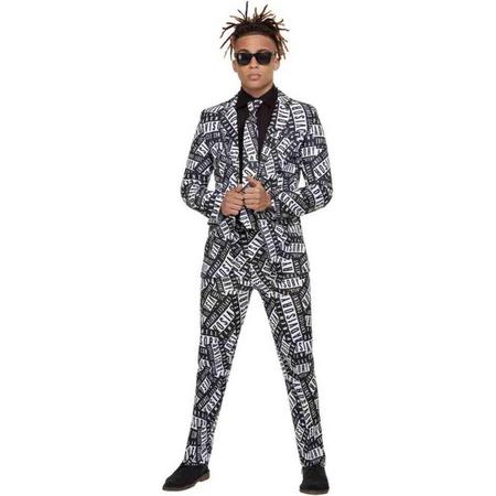 Smiffys Kostuum -XL- Parental Advisory Stand Out Suit Zwart/Wit