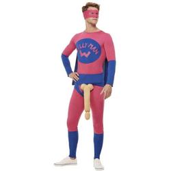   Kostuum -XL- Willyman Superhero Roze/Blauw