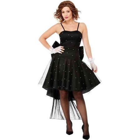 Smiffys Kostuum jurk -L- 80s Rara Zwart
