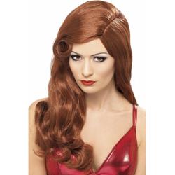   carnaval verkleed heksen pruik voor dames rood haar