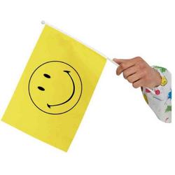 Smiley Small Handheld Flags Yellow