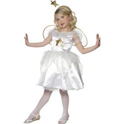 Star Fairy Kerstengel kostuum - Jurkje, vleugels en diadeem met ster - Verkleedkleding meisjes maat 134-140