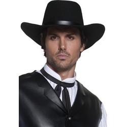 Zwarte luxe cowboyhoed voor volwassenen - Verkleedhoofddeksel - One size
