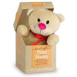 Pluche beertje in een doosje - Bereliefste Papa & Mama - In cadeauverpakking met gekleurd lint
