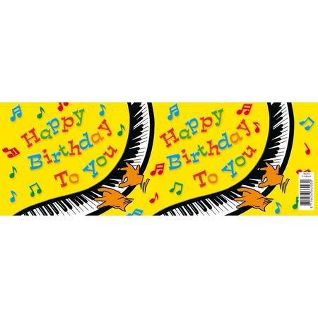 Snoepblik met tekst - Happy Birthday to you  - Gevuld met verpakte Italiaanse bonbons - In cadeauverpakking met lint