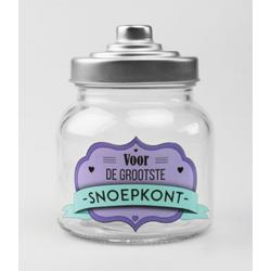 Snoeppot - Snoepkont - Gevuld met luxe cocktailmix - In cadeauverpakking met gekleurd lint