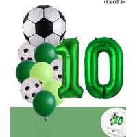 Voetbal Verjaardag * Ballonnen Set 10 Jaar * Hoera 10 Jaar * Jarig Voetbal * Voetbal Fan * Snoes * 80 CM * Voetbal Versiering * Birthday