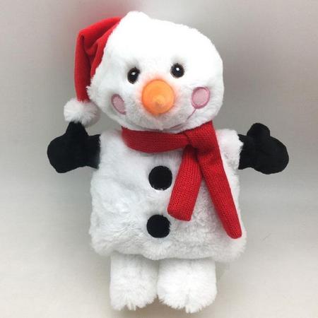 Kerst Magnetron knuffel Hotpack Sneeuwpop