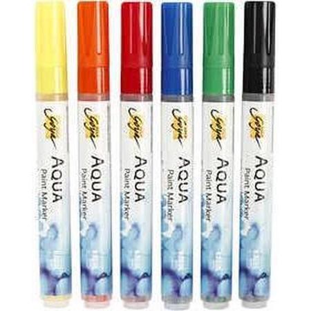 SOLO GOYA Aqua Paint Marker Display, kleuren assorti, 6stuks