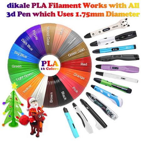 3D pen filamenten - Vullingen - 16 kleuren - 1.75mm PLA