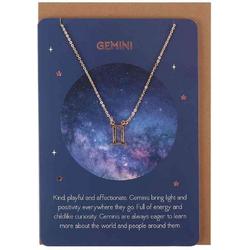 Something Different Ketting Gemini Star Sign Met kaart Goudkleurig