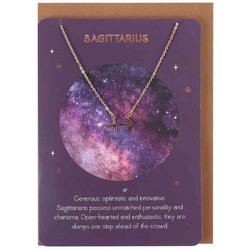 Something Different Ketting Sagittarius Star Sign Met kaart Goudkleurig