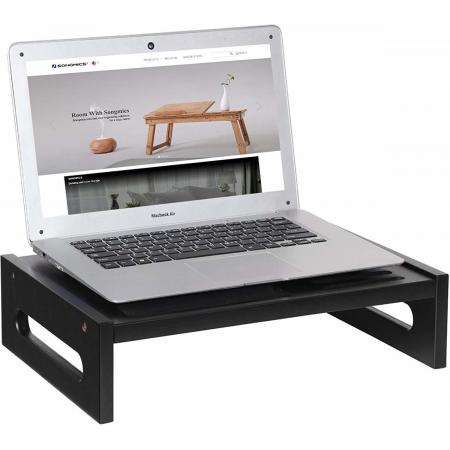 Monitor Verhoger  – Computerscherm Verhoger – Werkplank voor in de Zetel – 41 cm Breed, 28 cm Diep en 10 cm Hoog – Zwart