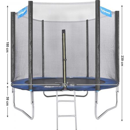 Songmics STR8FT, tuintrampoline, rond, trampoline met veiligheidsnet, met ladder en gevoerde stangen, veiligheidsafdekking, TÜV Rheinland getest, veilig, outdoor, zwart, blauw