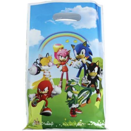 10 Sonic uitdeelzakjes - Sonic the Hedgehog 2 - Feestje - Uitnodiging - Kinderfeestje - Partijtje - Sonic - Hedgehog - Meisjes - Jongens - Jarig - Verjaardag - Trakteren - Uitdelen