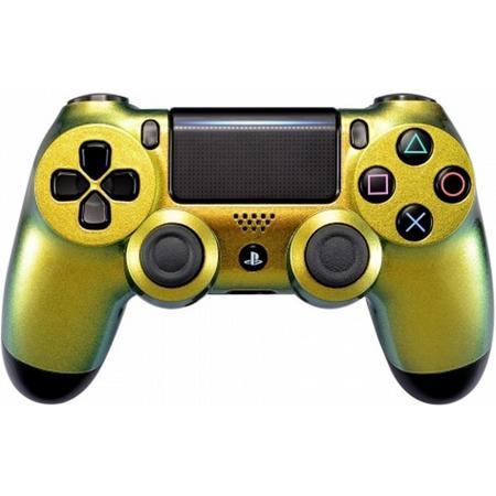PS4, Wireless Dualshock 4 Controller V2 - Chameleon Gold Green Custom