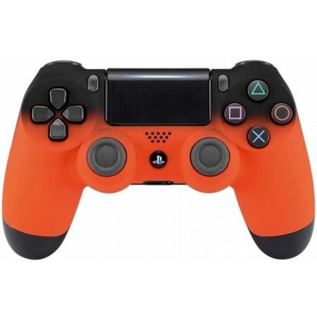 PS4, Wireless Dualshock 4 Controller V2 - Soft Grip Shadow Orange Custom