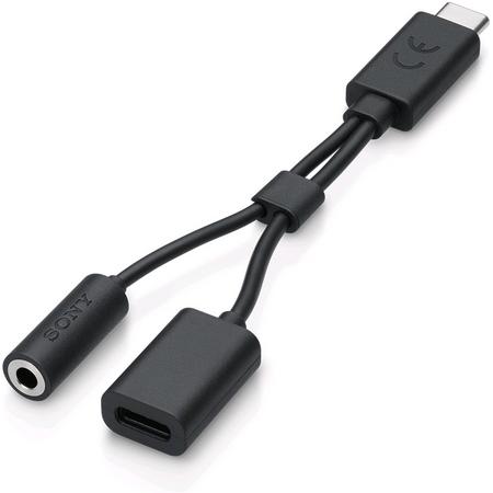 Sony Audio Adapter EC270 Splitter van USB-C naar USB-C plus 3.5mm Jack Zwart