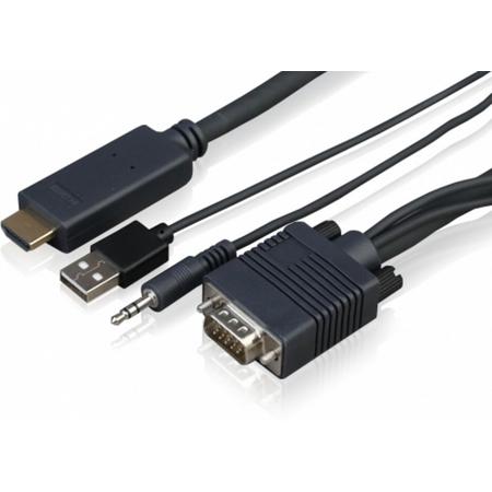 Sony CAB-VGAHDMI1 VGA/3.5 mm HDMI Zwart kabeladapter/verloopstukje