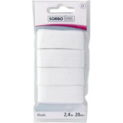 Sorbo Home Essentials elastiek wit voor kleding - 2,4 m x 2 cm - bandelastiek