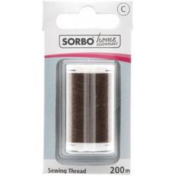 Sorbo Home Essentials naaigaren bruin - 200 m - 100% polyester - sterk bruin garen - 170079