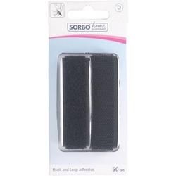 Sorbo Home Essentials klitteband zwart - zelfklevend - 50 cm x 2 cm - extra sterke klittenband