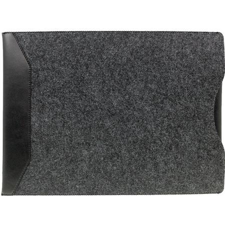 Soyan - 15 inch Sleeve - Wolvilt en Leer met Muismat Zwart