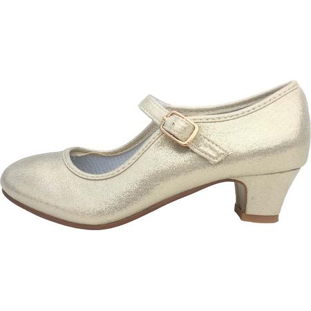 Anna Prinsessen schoenen parelmoer/Spaanse Prinsessen schoenen-maat 25 (binnenmaat 16,5 cm) bij jurk