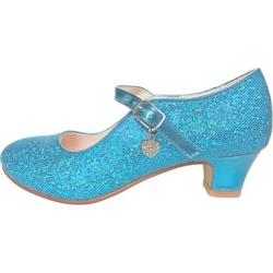 Elsa en Anna schoenen blauw glitterhartje Spaanse prinsessen schoenen - maat 26 (binnenmaat 18 cm) bij verkleed jurk