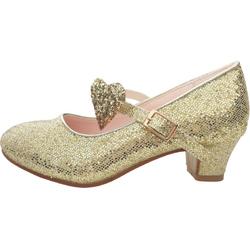Elsa en Anna schoenen hartje goud Prinsessen schoenen - maat 27 (binnenmaat 17,5 cm) bij verkleed jurk