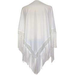 Spaanse manton - omslagdoek - wit effen bij verkleedkleding of Flamenco jurk