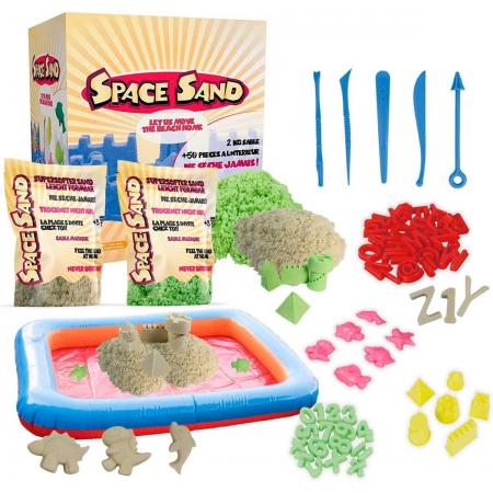 Space Sand® Kinderplezier Kinetisch Sand - XXL Set - Voor onwijs veel creative speelplezier - 50 delig - inclusief Vele Accessoires -  Kinetic Sand - Magisch Zand - Super Zand - Kinetisch Zand Speelgoed - Kinetic Zand - Inclusief vele zandvormpjes