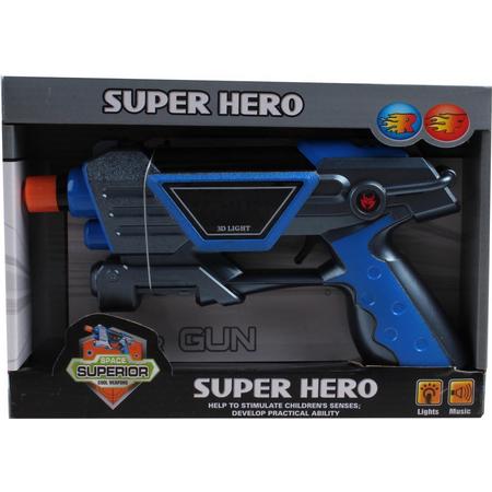 Space Superior Pistool Super Hero Junior Zwart/blauw